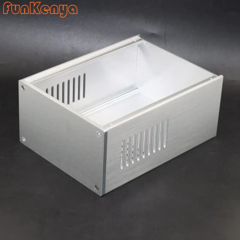 

168x100x229mm Ventilated Panels Silver Chassis DIY PSU Audio Preamplifier Case Power Amplifier Supply Shell Preamp Hi End Rear