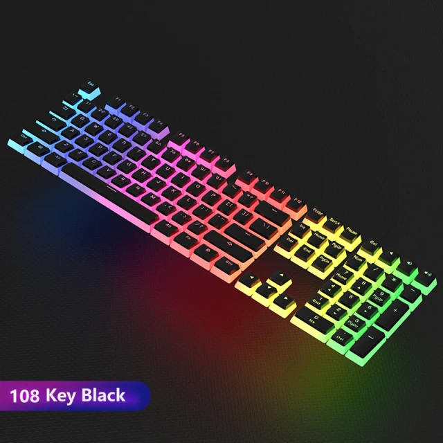 keyboard with touchpad for pc Game Translucent Keycap for Mechanical Keyboards Diy Keycap Pink  Double Shot PBT Black Full 104/108 Key Set  Pudding Keycaps pc keypad