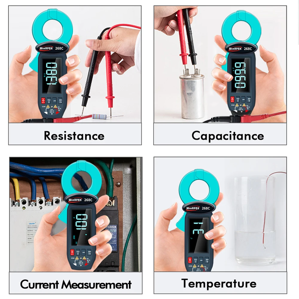 Winapex 268C AC Leakage Current Clamp Meter 0.01mA Professional Current Pliers N