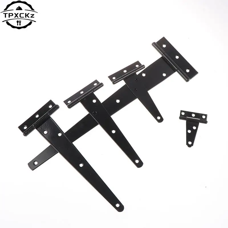1X Iron Tee Hinge Black T hinges Cabinet Hinge Garden Shed 2-12inch Wooden Door Gate for Light Gates Doors Furniture Hardware door hinges