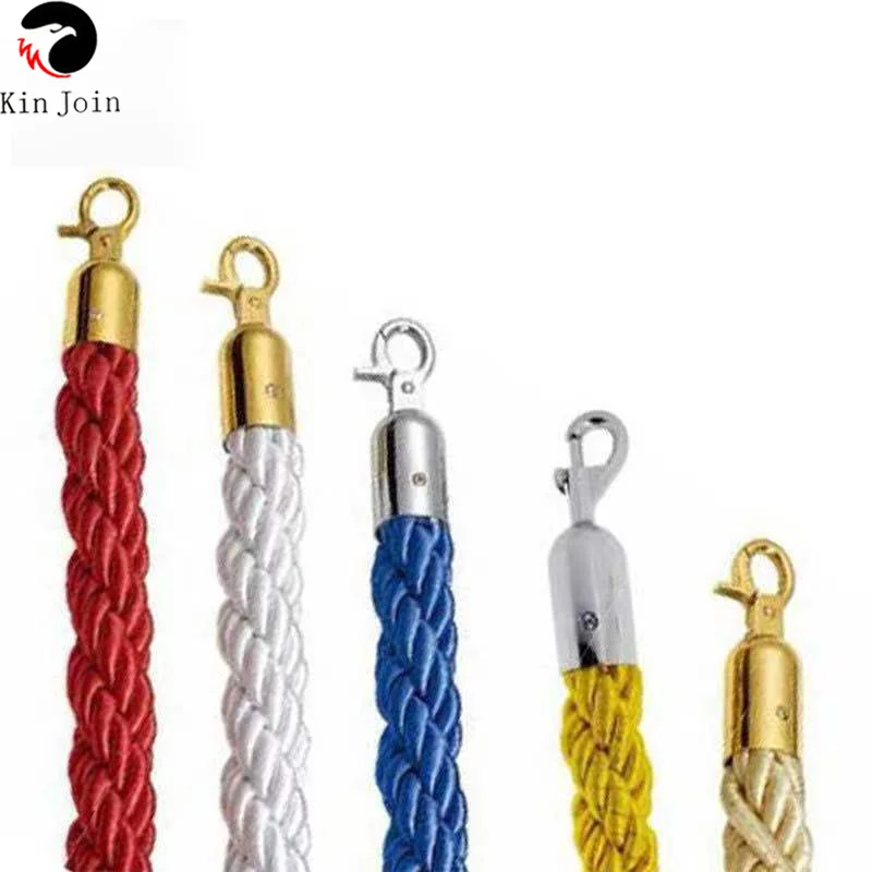 Twisted Lining Barrier Rope 1.5m Long KINJOIN Flannel Sling For Welcoming Queuing Columns Pole Fences Stands