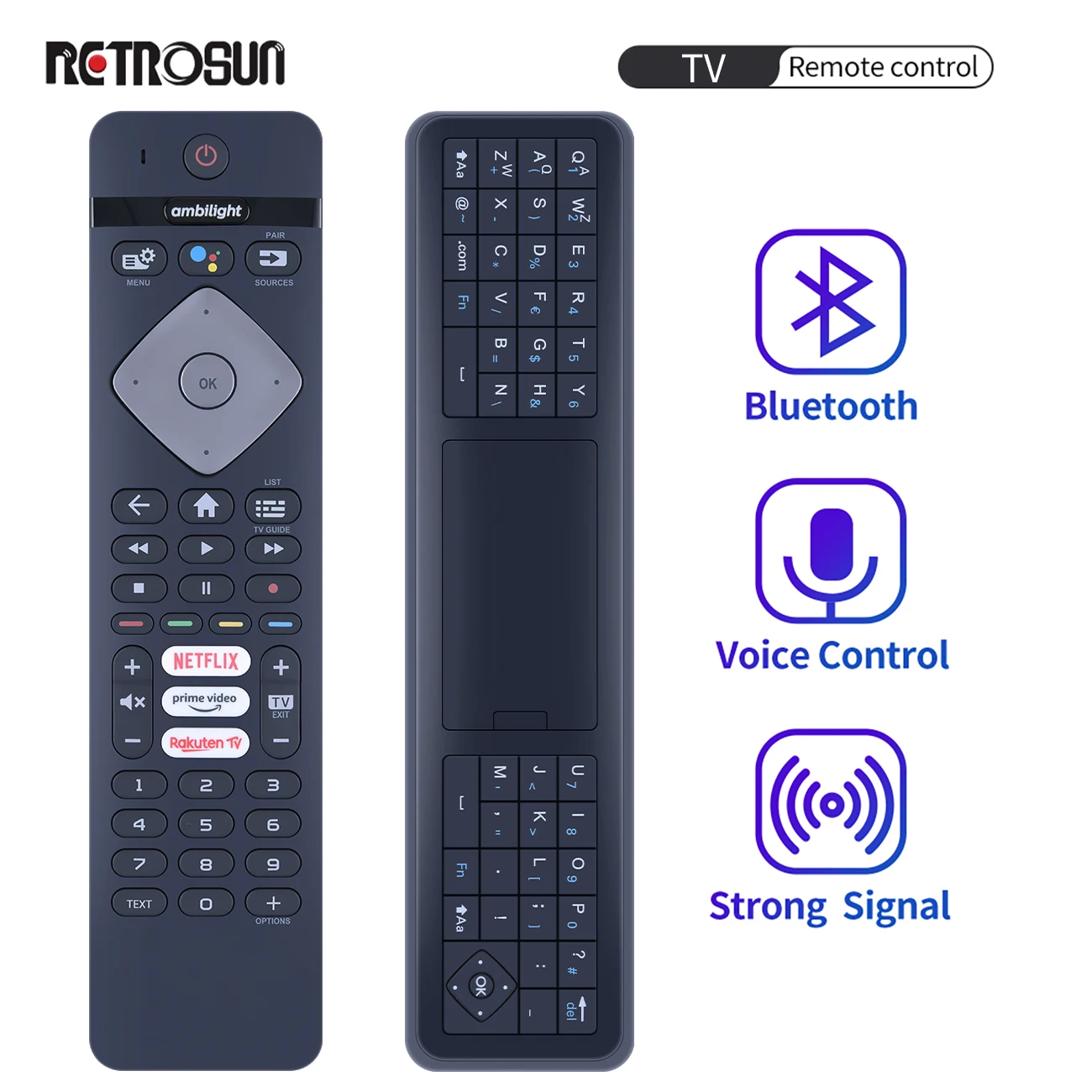 Mando A Distancia Por Voz Para Amazon Fire TV (3ª Gen) - Con Bluetooth Y 4 Botones Atajo