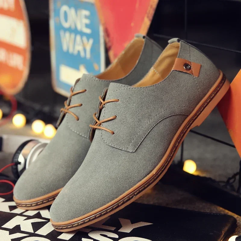 Men's Oxford Casual Shoes Summer Suede Men's Shoes Classic Sneakers Comfortable  Dress Shoes Plus Size Flat  2024 New 3