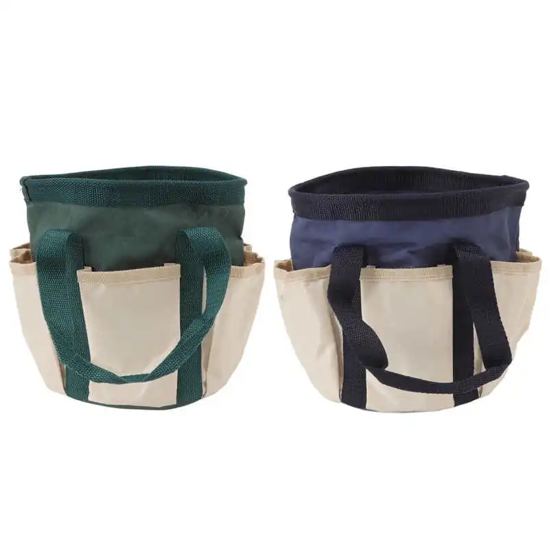 Garden Tool Tote Oxford Cloth Round Garden Tools Bag 6 Pockets for