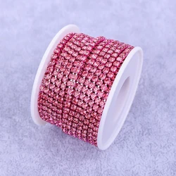 Elegant Gold Rhinestone Trim with Crystal Accents - 10Yard (Rose)