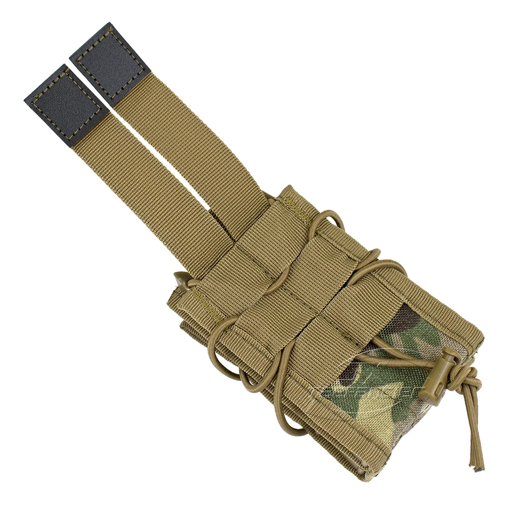 전술 소총 잡지 파우치 더블 스택 Molle MAG 커플러 홀더 탄성 충격 코드 M4 AK HK416 AR15 사냥 홀스터