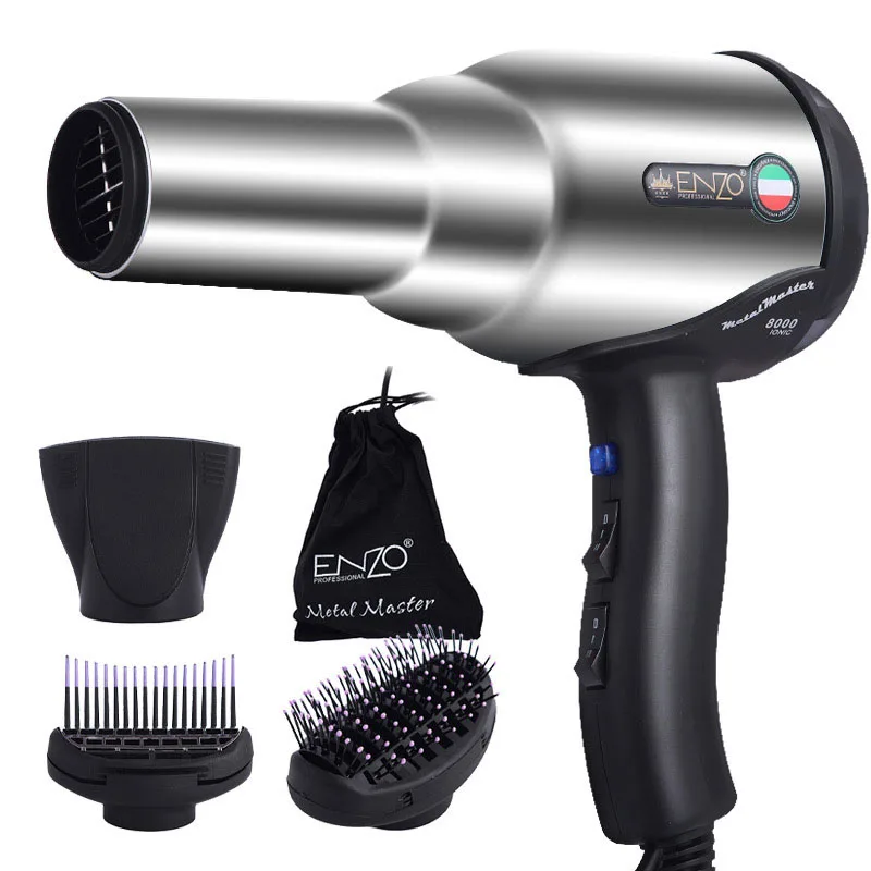 Metal Body Salon Professional Hair Dryer Six-speed Control Anion Hairs Dryer Strong Wind Thermostatic Hair Care Blow Drier