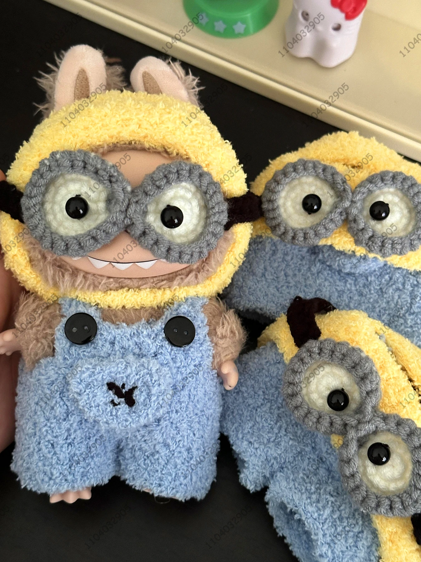 Labubu The Monsters Despicable Me Minion Cartoon Costume Clothes 1:1 Replica Vinyl Doll Action Figure Bag Charm Pendant Gift