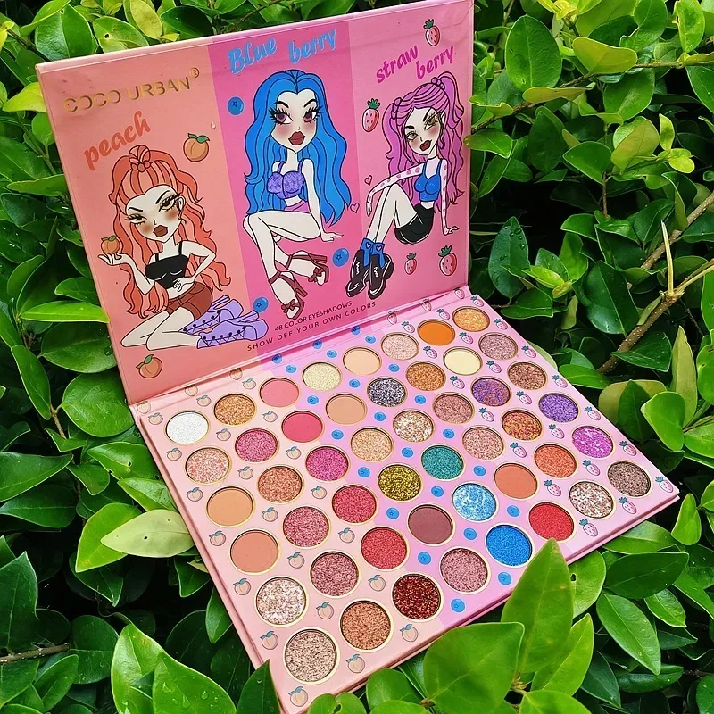 Cartoon Pattern 48 Colors Eye Shadow Plate Shimmer Matte