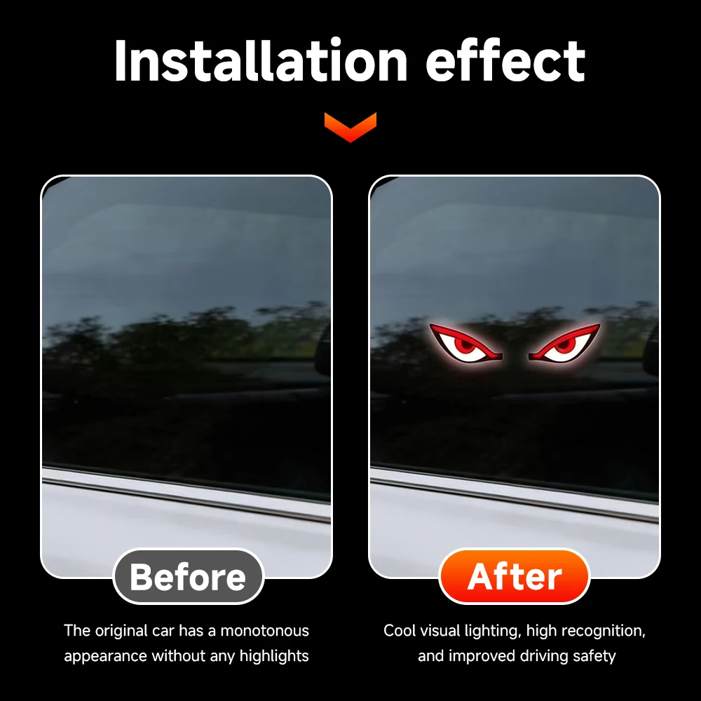 Car Solar-Powered Devil Eye Warning Light - Wireless Installation