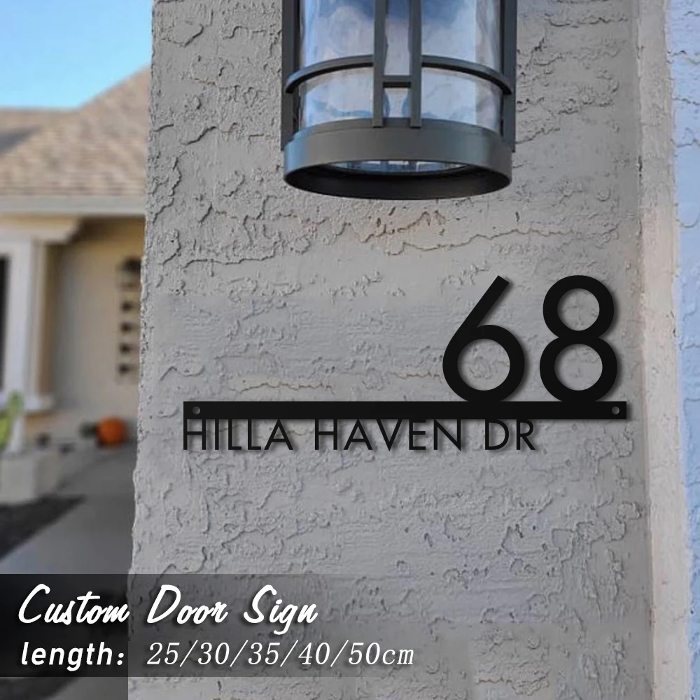 Custom Modern Floating House Number Plaque 5MM Acrylic Door Sign Letters Number Address Sign Plate Outdoor