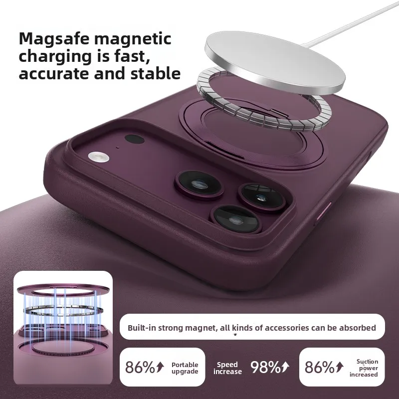 Luxury 360 Rotating Magnetic Phone Case With Shockproof Slim Fit and Stand Cover