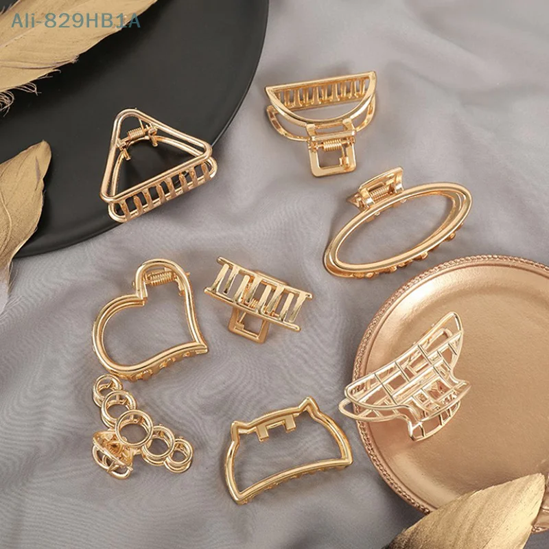 

Women Geometric Hair Claw Girls Clamps Fashion Metal Hair Crab Cross Hair Clips Headband Hairpin Fashion Hair Accessories