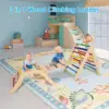 5 in 1 Wooden Montessori Climbing Set with Arch/Ladder/Ramp Foldable Climbing Toys Fun Indoor Playground Jungle Play Gym Rainbow 5