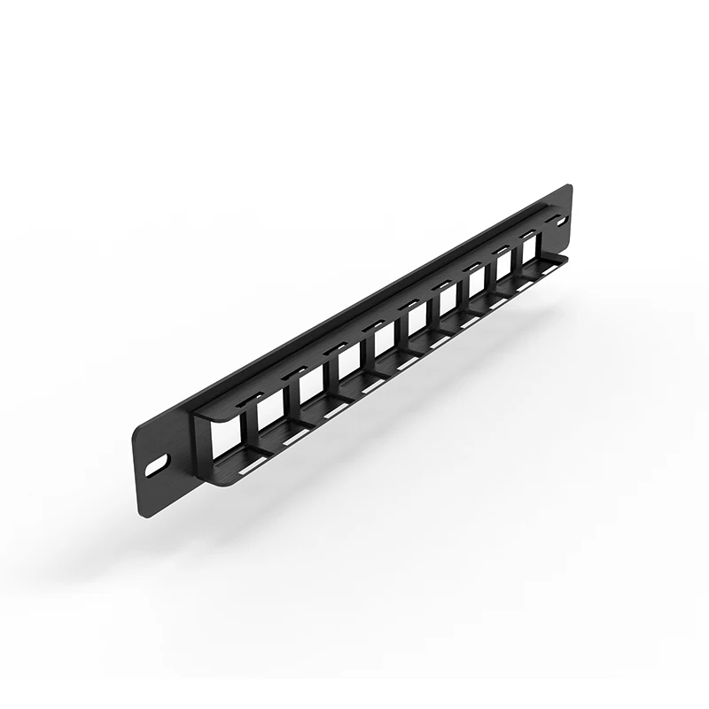 Network Patch Panel 10-Port 1U Empty Blank For Standard Keystone Rack Mount