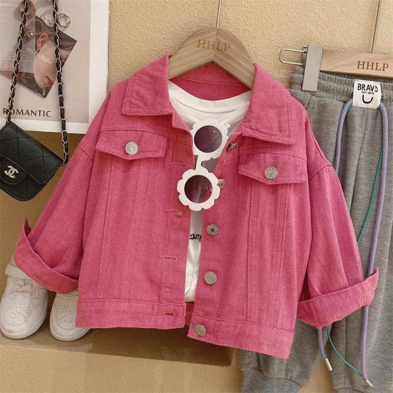 

Girls' Jean Jacket Western Style Fashion Spring and Autumn 2023 New Children's Autumn Models Tops Children's Clothing Baby Girl
