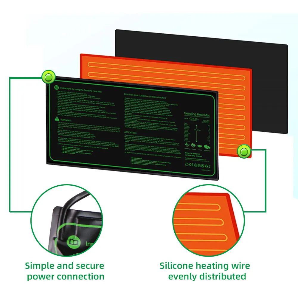 Seedling Heating Mats Waterproof Heat Pad with Temperature Controller Carpet for Plant Hidroponia Seed Germinar Propagation