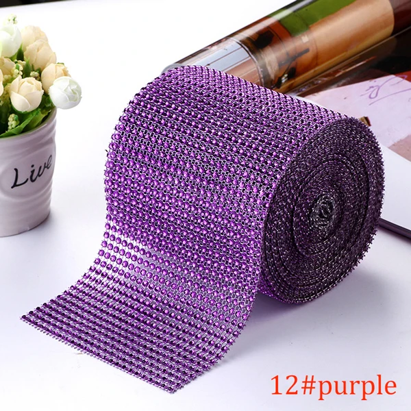 10-Yard Rhinestone Mesh Trim with 24 Rows for DIY Wedding and Party Decoration