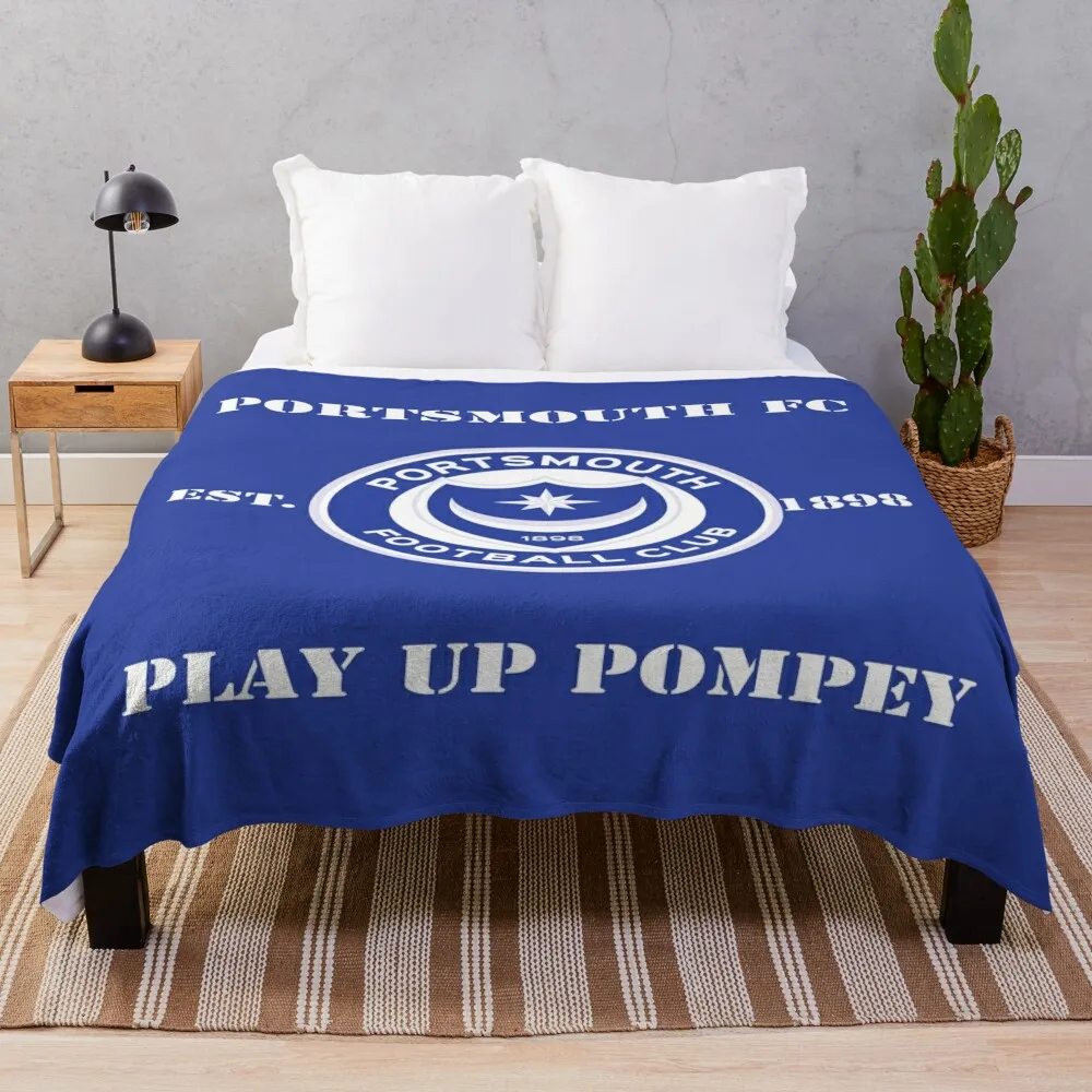 

PORTSMOUTH FC Throw Blanket Tourist Blanket Large Blanket Luxury Throw Blanket Picnic Blanket