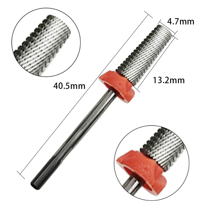 Silver Flat 2way 5 in 1 Tapered Safety Carbide Nail Drill Bits rotary grinding Carbide Milling Cutter For Manicure Remove Gel