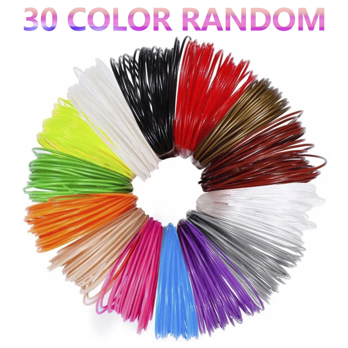 

New 30Pcs 3D Pen Filament 1.75mm 3D Printing Pen Refills 30 Colors PLA 3D Pen Filament Refills Each Color 16.4 Feet Universal