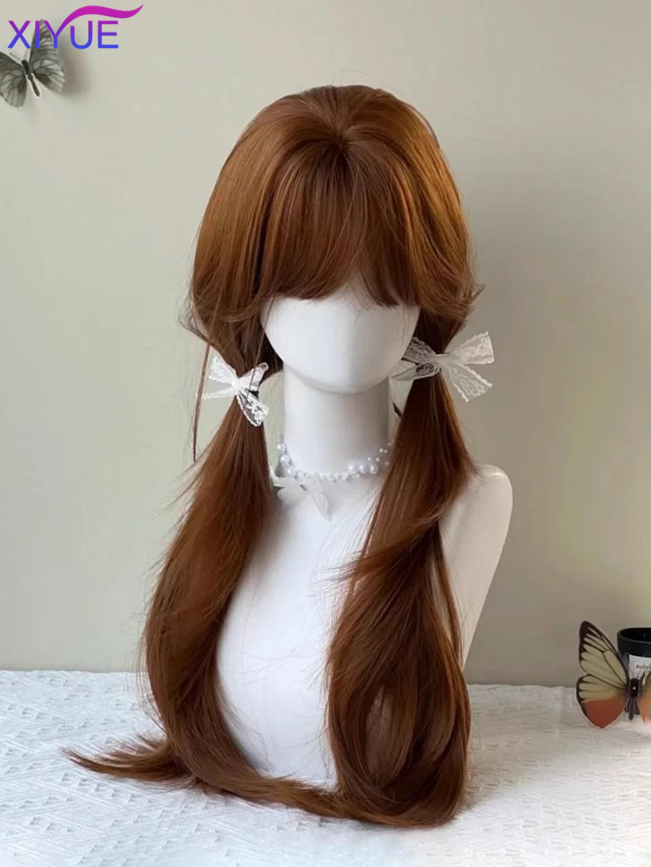 Synthetic Wigs Fluffy Natural Long Curly Hair Headband Style Wig Cosplay Daily Use 30inch Pumpkin Color Halloween Wigs
