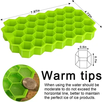 Cavity honeycomb ice cube trays reusable silicone ice cube mold bpa free ice maker with