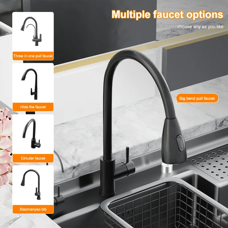 Black Kitchen Sink Large Single Slot Step Sink Stainless Steel Washbasin Cup Washer Under Counter Sink For Kitchen Coffee Shop