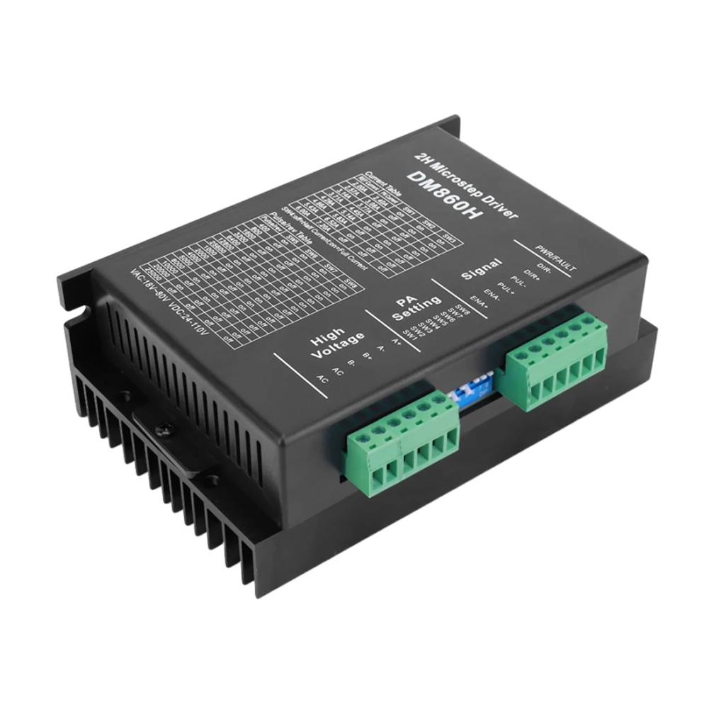 DM860H DM860 스텝퍼 모터 드라이브, 2 상 스텝퍼 모터 컨트롤러, Nema34 스텝퍼 모터용 AC18-80V 또는 DC 24-110V 세트, 0-200kHz