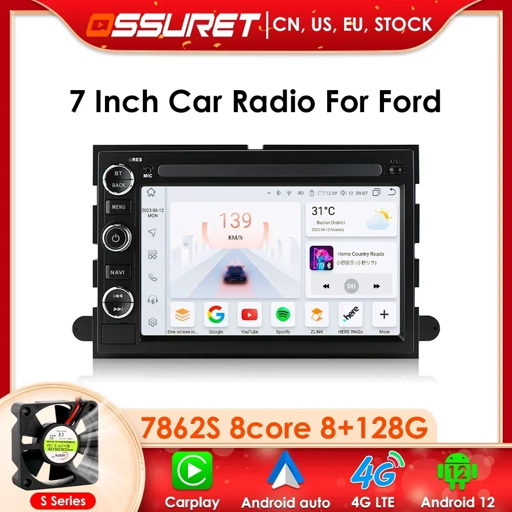 

7" Android 12 Car Radio Stereo GPS Navi DVD Player For Ford 500 F150 Explorer Edge Expedition Mustang Lincoln Freestyle Taurus