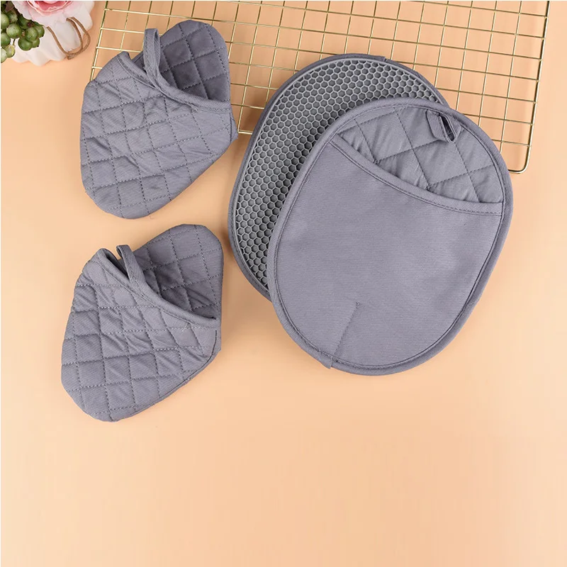 Food Safe Flexible Heat Resistant Silicone Oven Mitt Non-Slip Oven Gloves with Quilted Liner for Kitchen Baking Barb