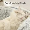 Semi Enclosed Pet Sleep Bags Long Round Cat Cushion Soft Plush 2 In 1 Warms Cats Beds Simple Comfort Warm Puppy Sleeping Nest 6