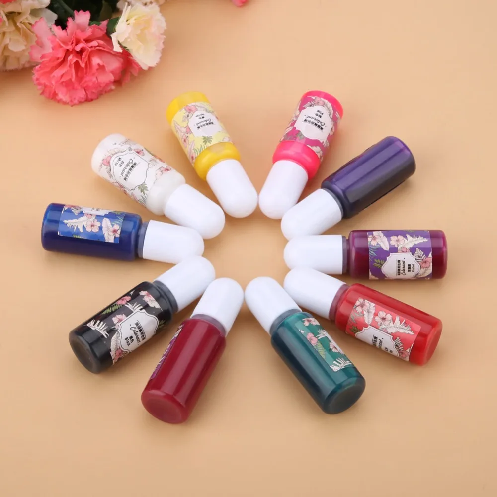 10pcs 10 색 수지 착색제 유성 염료 무미 포뮬러 수지 착색제 무취 포뮬러 무취 안료 DIY 예술 공예