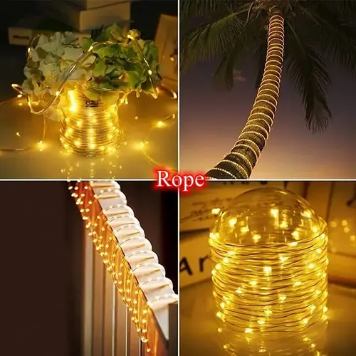 LED Solar Strip Rope Tube Fairy Light Solar Powered Garland String Light Christmas Decor for Outdoor Garden Lawn Tree Yard Fence - Image 4