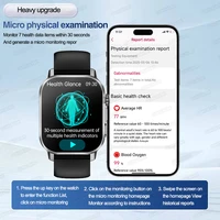 Nouvelle montre connectée 2026 avec diagnostic précis ECG, oxygène sanguin, tension artérielle, acide urique, lipides, santé, écran HD AMOLED, appels, pour hommes et femmes 4
