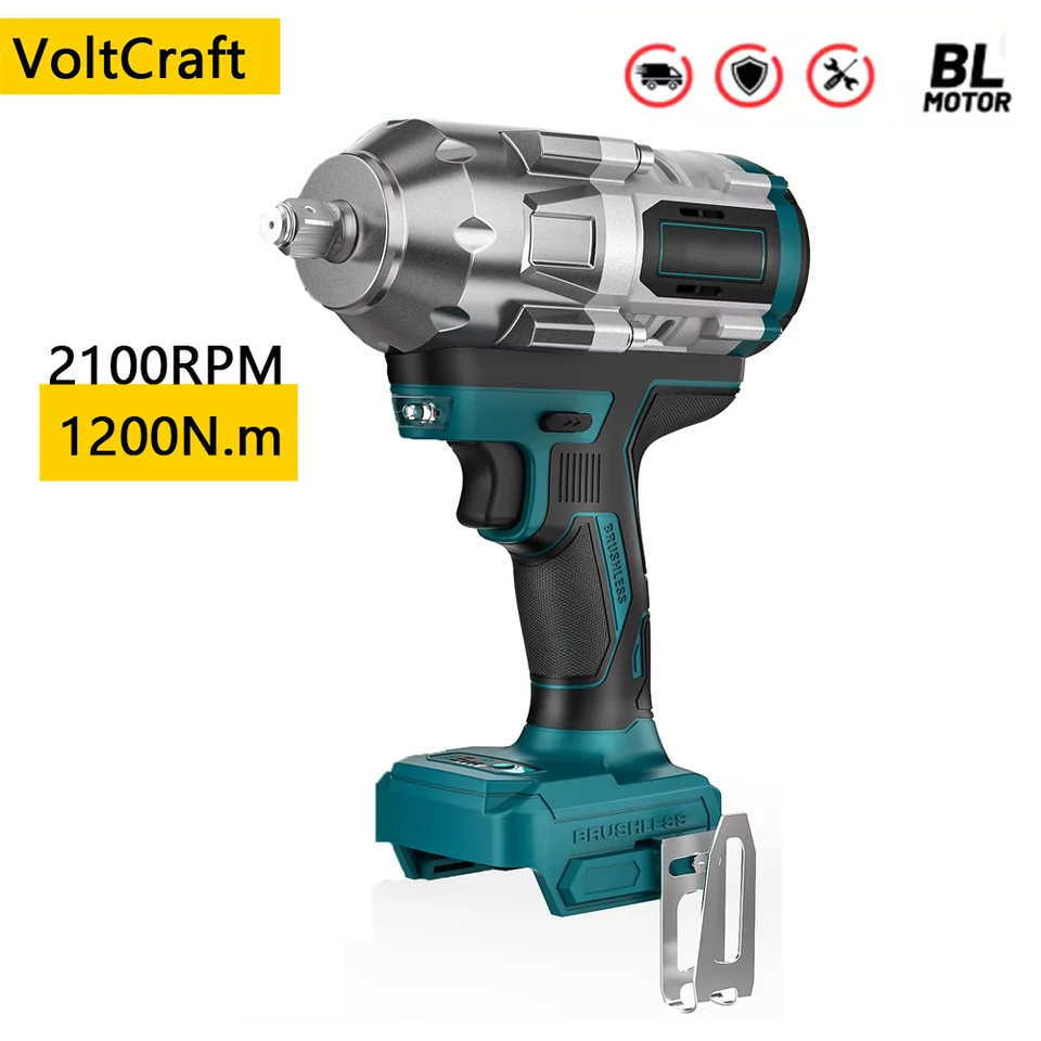 Cordless Impact Wrench, 1000NM High Torque 1/2 Impact Wrench For Makita 18v Battery, 21V Brushless Power Impact Wrenches With Dual 4.0AH Li-ion Battery, Fast Charger, Sockets Set, Carrying Box