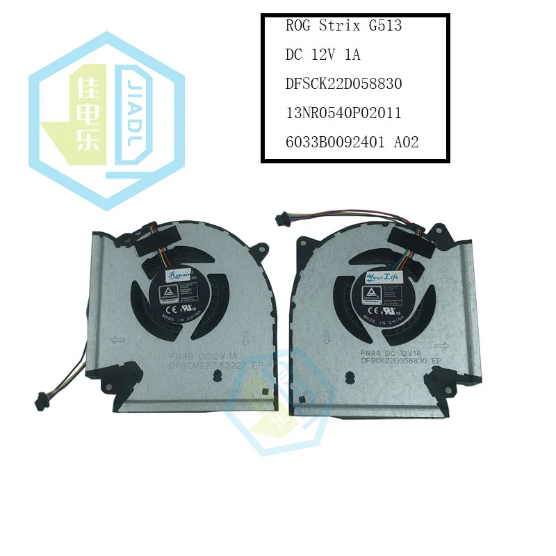 Refrigerador do Ventilador do Computador Portátil para Asus Rog Strix G713ir G713im G713qm G513ir G513im G513qm 12v Cpu Gpu Ventiladores de Refrigeração 13nr0540p02011 Novo - Imagem 2