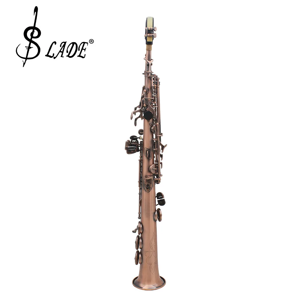

Vintage red brass Bb soprano straight saxophone High-grade red brass saxophone
