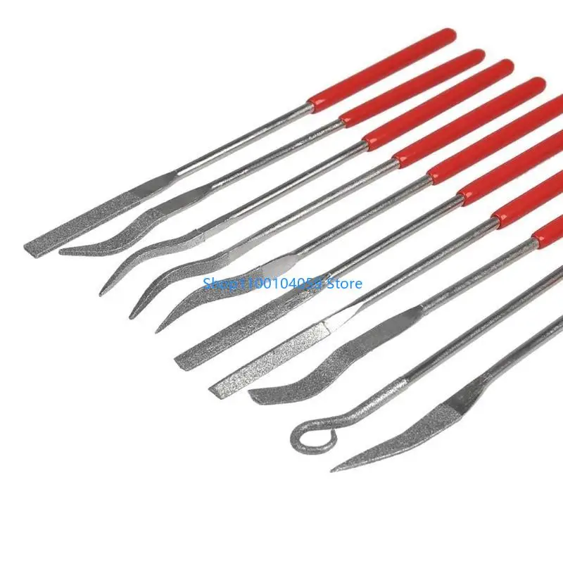 보석 금속 나무 세라믹 유리 돌 573D에 대 한 10pcs 140mm 다이아몬드 바늘 파일 세트