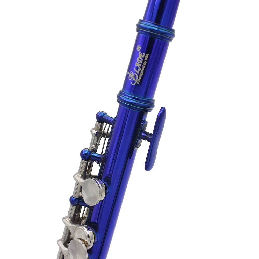 SLADE Blue Piccolo Standard White Brass Body C Key Piccolo Set for Student Beginner with Box Gloves Cork Screwdriver Parts