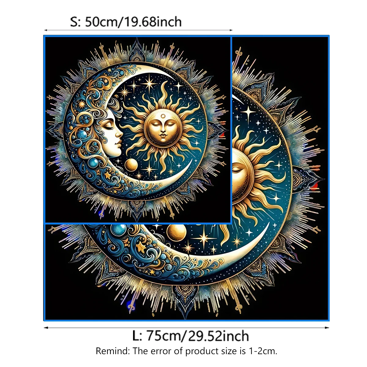 Sun and Moon Tarot Tablecloth Pagan Altar Cloth For Spread Tarot Reading Cover Divination Tarot Mat Spiritual Oracle Cards Pad 6
