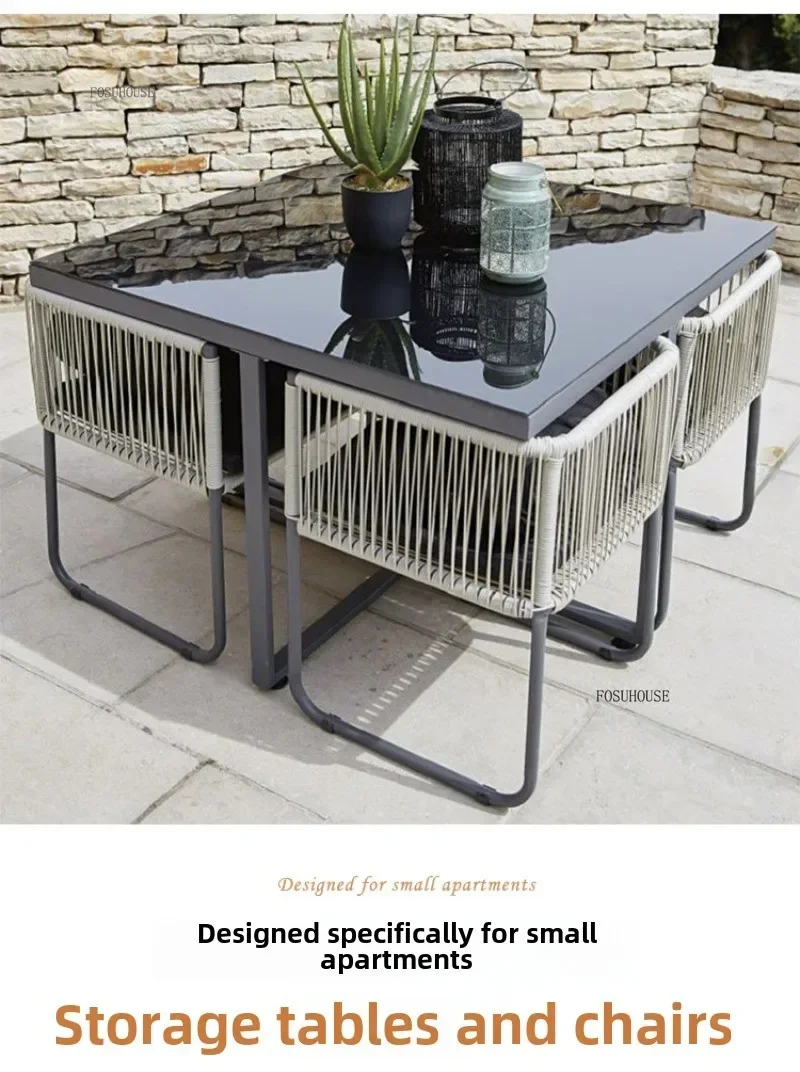 Outdoor PE Rattan Table and Chair Sets Image 12