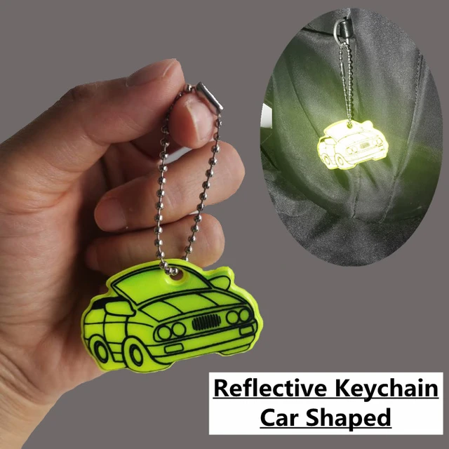 Nette Auto Reflektierende Keychain für Taschen Rucksack Kinder Sicherheit  Schutz Hohe Sichtbarkeit Schlüssel Ring Reflektor Nacht