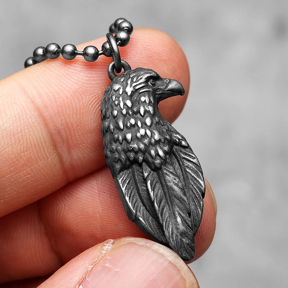 Retro Eagle Pendant Men Feather Necklace 316L Stainless Steel Chain Punk Rock Jewelry for Male Biker Gift Accessories Wholesale