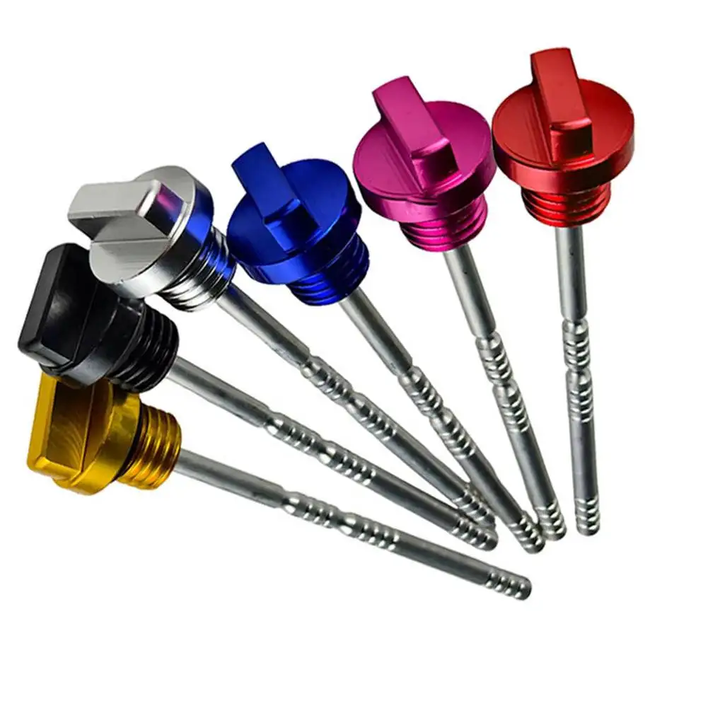 Varilla de nivel de depósito de aceite Ngine de aluminio CNC, indicador de nivel para la mayoría de los accesorios de modificación de motocicletas, 1 Uds.