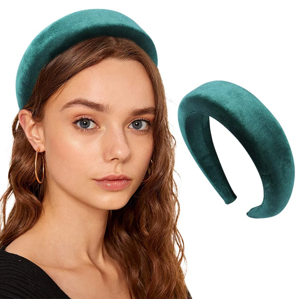 Velvet Padded Headbands for Women Wide Bezel Hairbands Non-slip Thick Hair Hoop Girls Sponge Hairband Hair Accessories 10pcs non slip velvet hangers clips pants hangers hooks flocked hanger clips hanger plastic thicken clothes pants pants clip