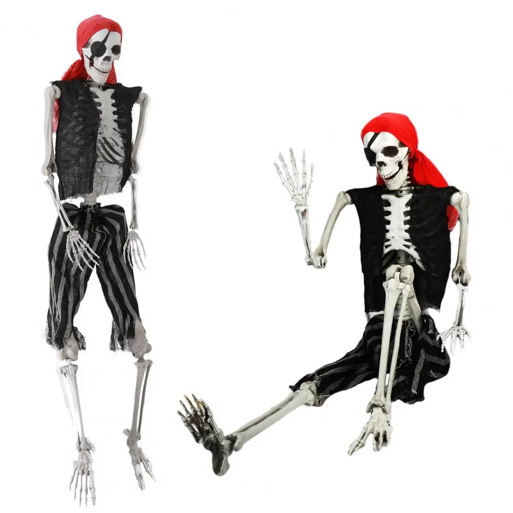 165cm Plastic Skeleton Life Size Imitation Full Body Realistic Bones With Posable Joints Pirate Styling Halloween Pose Decor