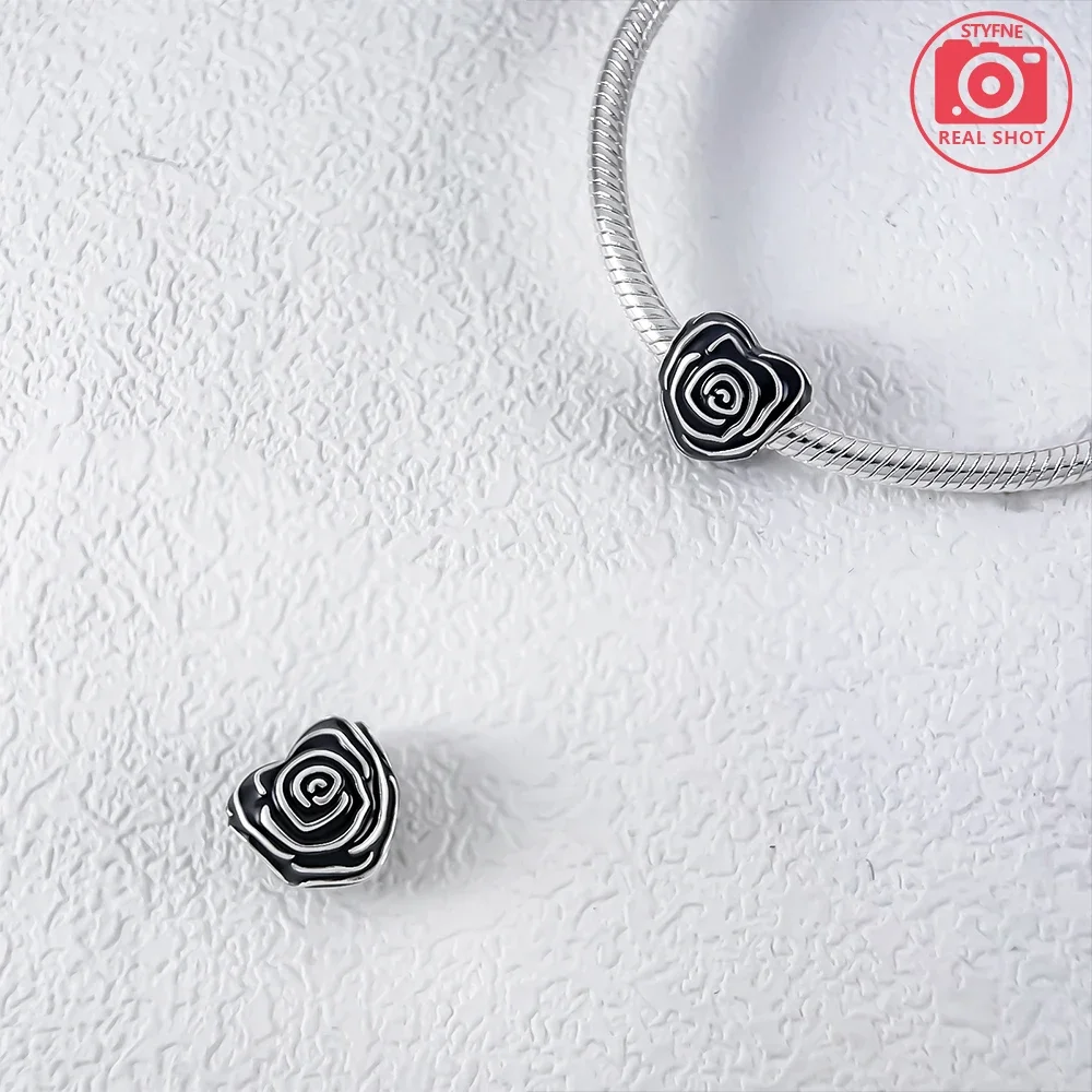 sterling 925 silver large white rose bloom series ring earrings necklace charm jewelry set for women original jewelry gift