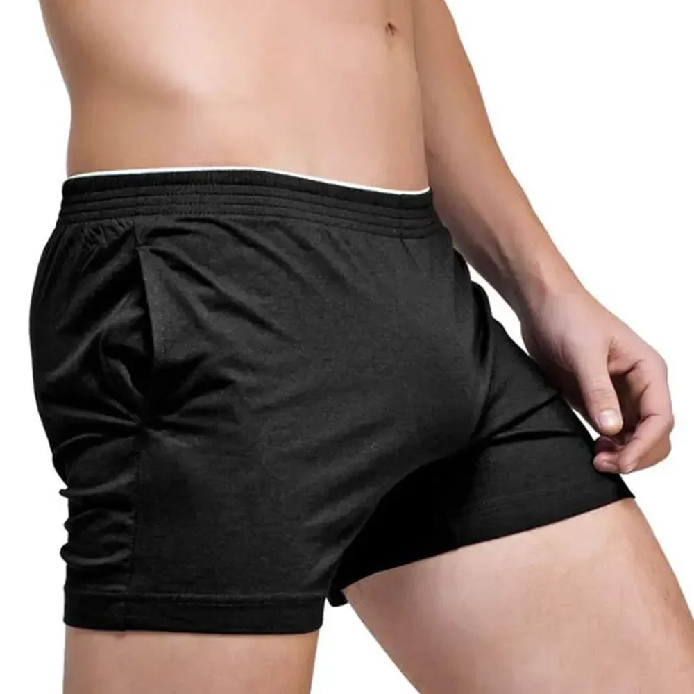 Men's Running Workout Active Shorts Cotton Gym Training Lounge Sleep Bottoms Elastic Waist Casual Pajama Pocket Jogger Home Wear 3