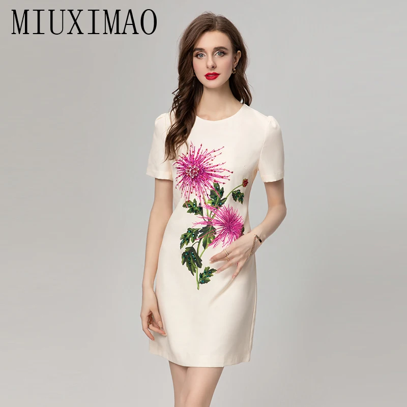 Модельное платье принцессы MIUXIMAO, женские винтажные Элегантные платья Мини с вышивкой, цветочным принтом и круглым вырезом (art.: 3920c6d2cc4df) - 3920c6d2cc4df